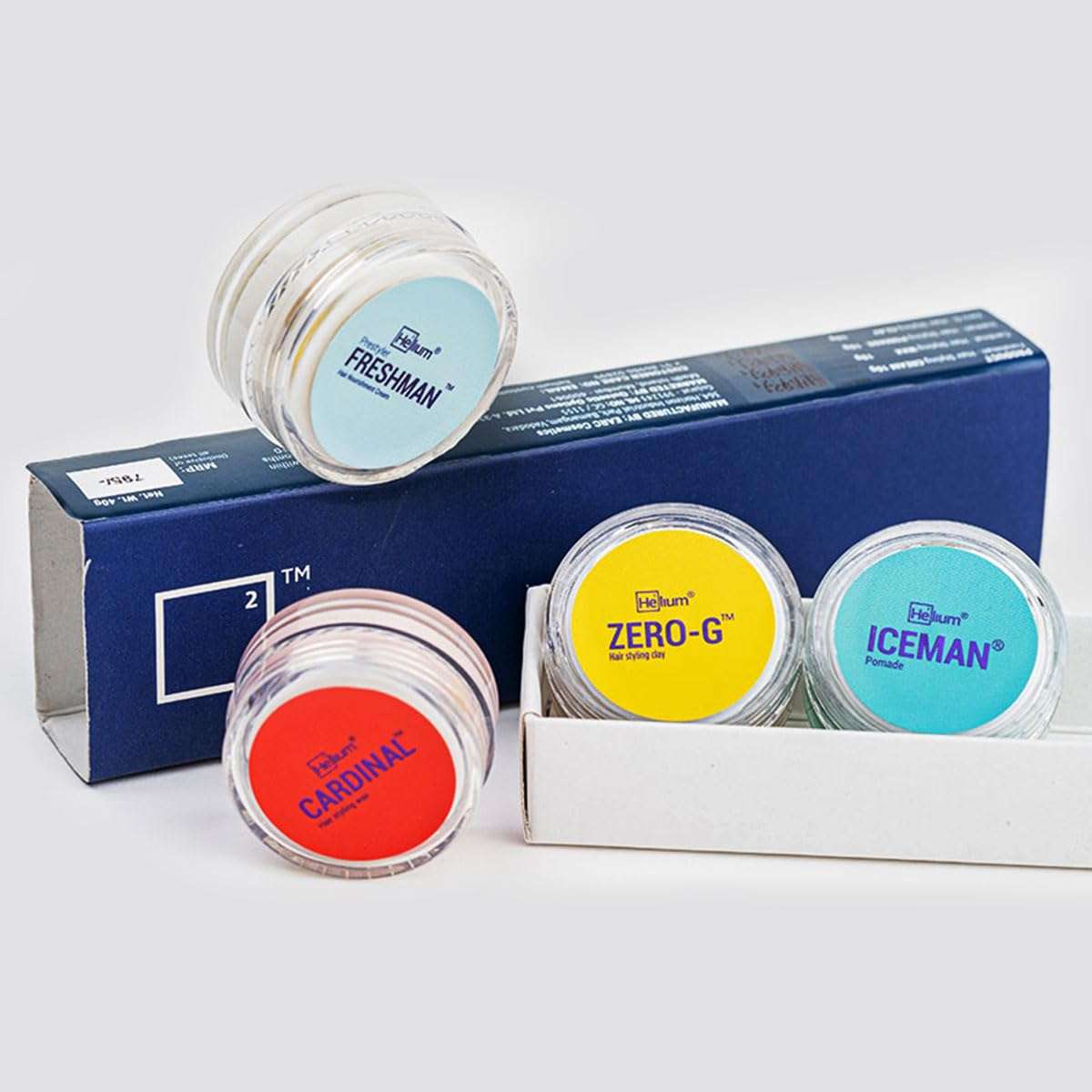 Helium Classic Sample Pack – Hair Cream | Hair Wax | Hair Pomade | Hair Clay – Four Samples of 0.3 Oz each. 1