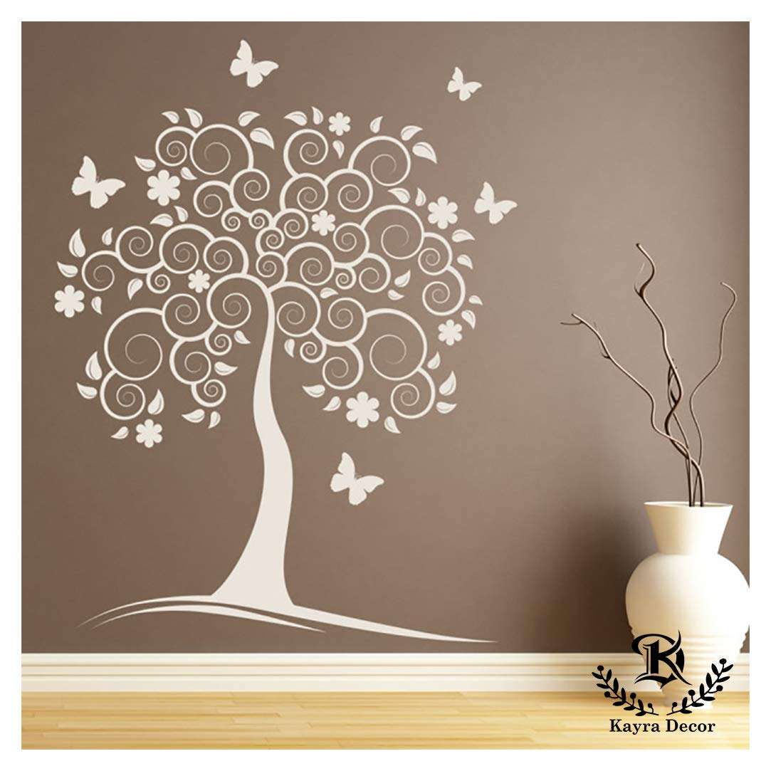 Kayra Decor Large Size Stunning Tree Wall Design Stencils for Wall Painting and Home Wall Decoration – Suitable for Room Decor and Craft (46" x 57" Inch) (KHSNT420) 1