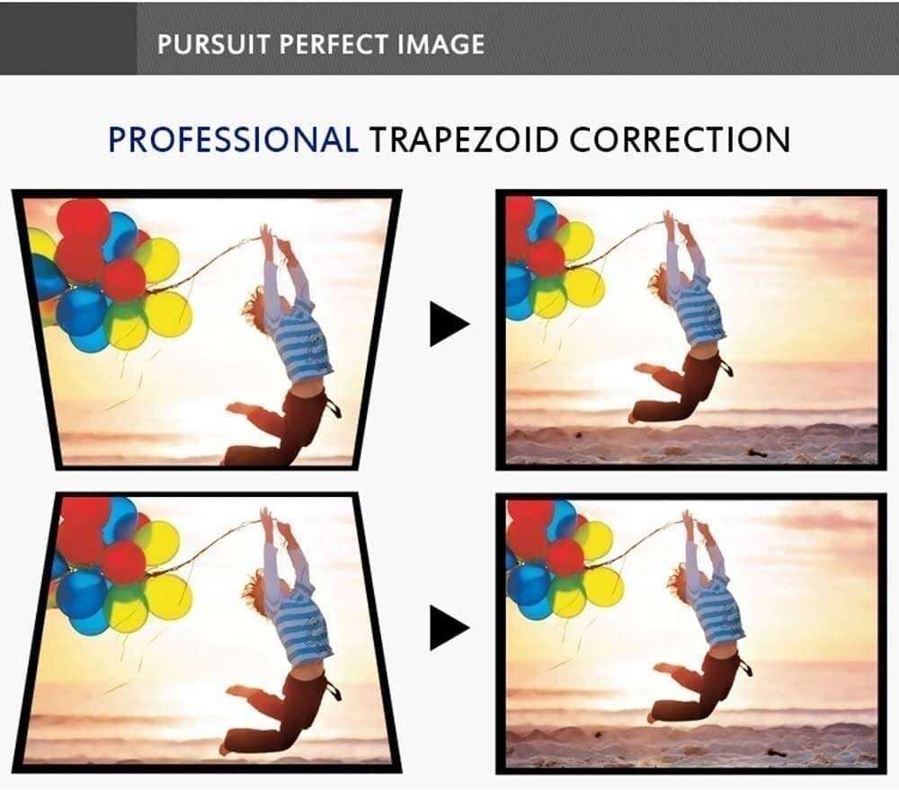 KDUFHC Bluetooth Projector, Full HD Outdoor Movie Projector Support iOS/Android, Home Theater Video Projector Compatible/PC/DVD/TV/PS4 w/Carrying Case Included 4