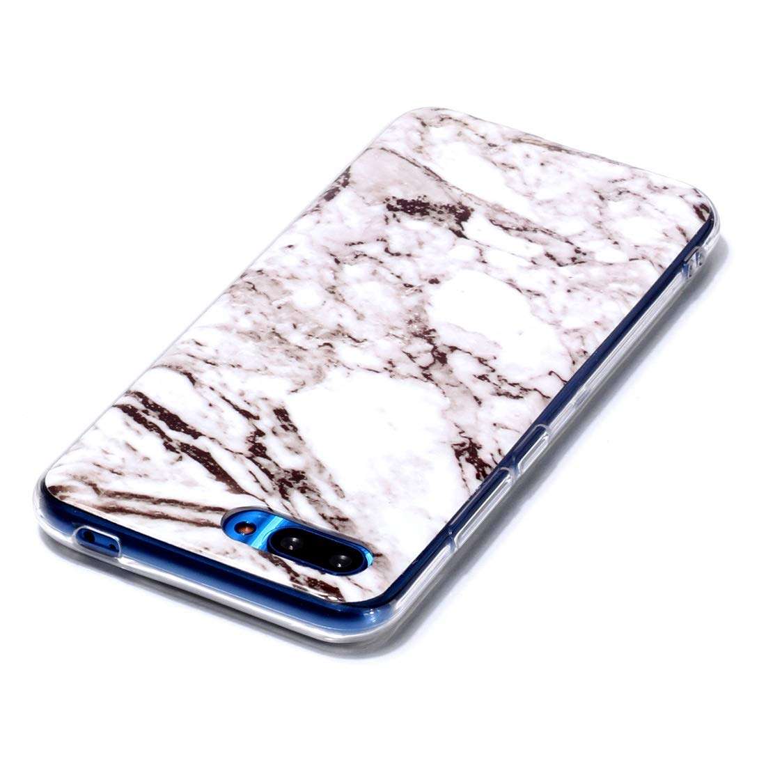 DINGXUEMEI XUEMEI CASE Silicone Cell Phone Cases & Covers Marble Pattern Soft TPU Case for Huawei Honor 10(Plum Blossom) (Color : White) 4