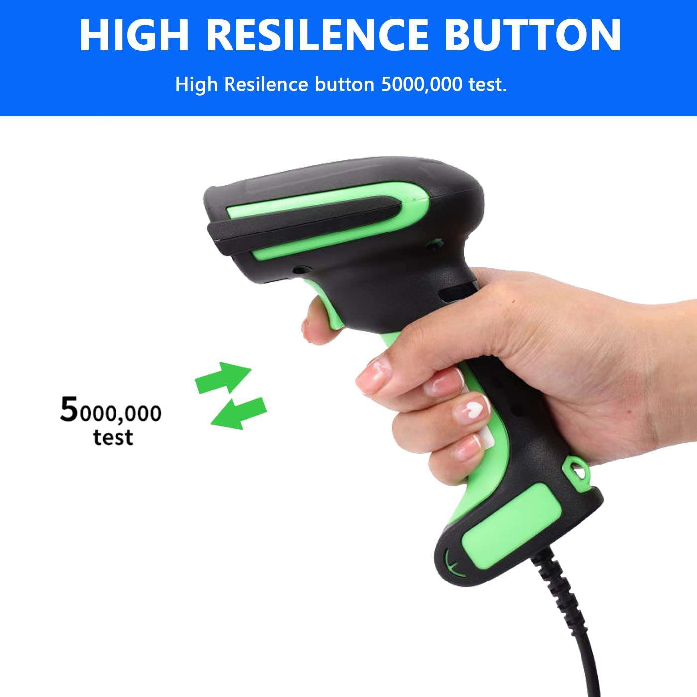 LENVII LD7001 Handheld 2D Industrial Grade Barcode Scanner IP65 Industrial Grade Wired QR Code Scanner 1D Barcode Reader USB Barcode Scanner for supermarkets, Convenience Stores, and Warehouses 6