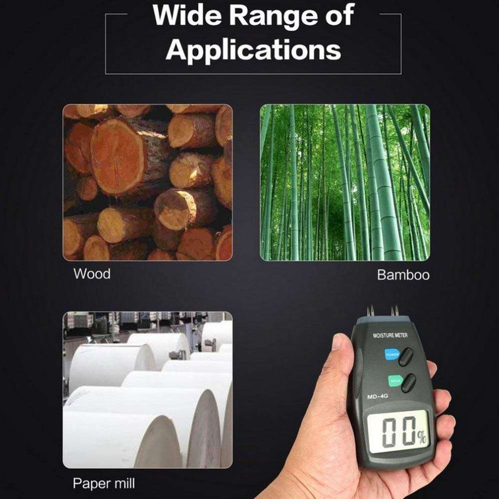 WZCUICAN Moisture Meters Wood Moisture Meter Large Screen Liquid Crystal Display Digital 0-99.9% Wood Humidity Tester Timber Damp Detector 2