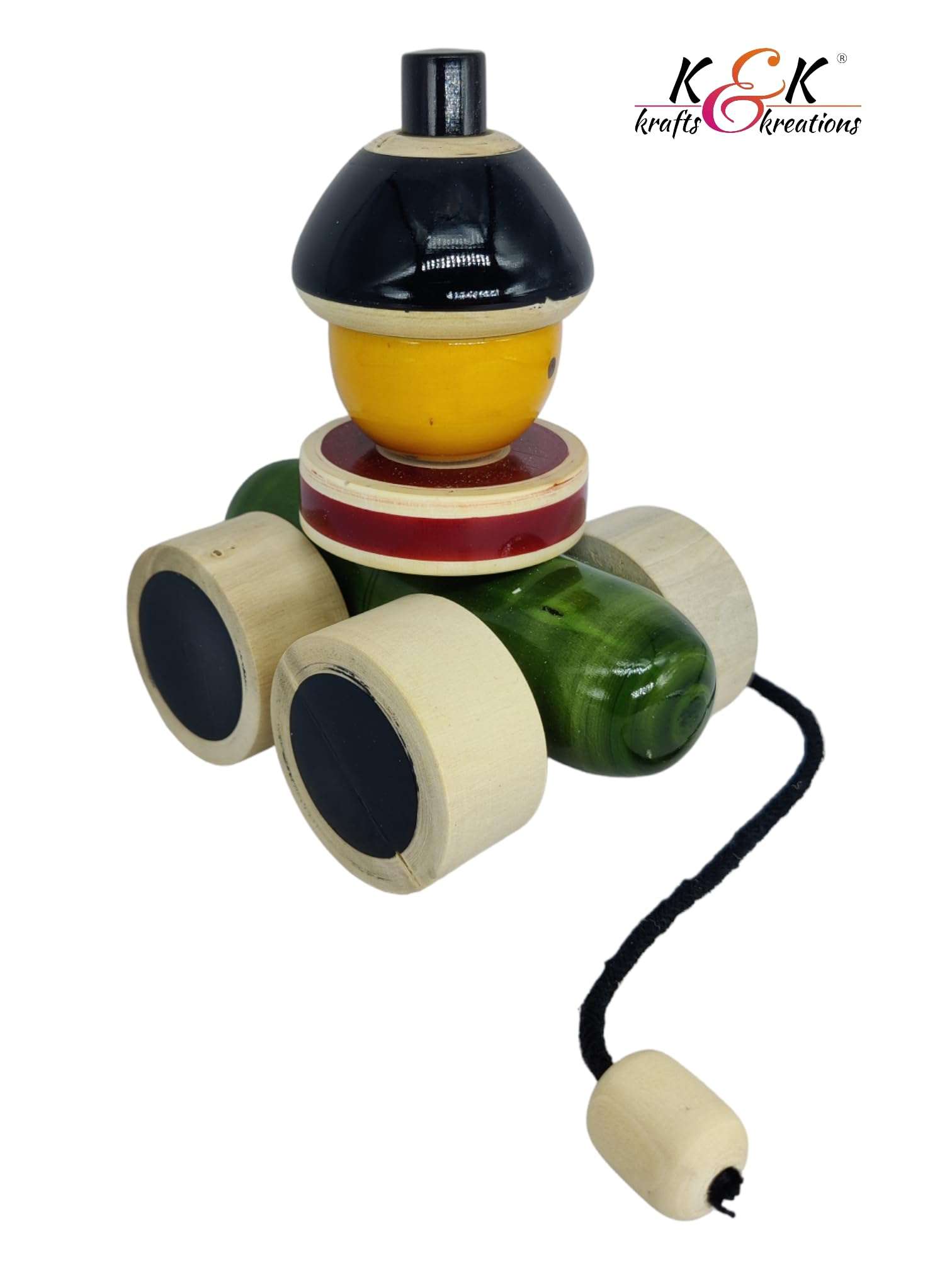 K&K Krafts & Kreations Wooden Police Toy Car 3