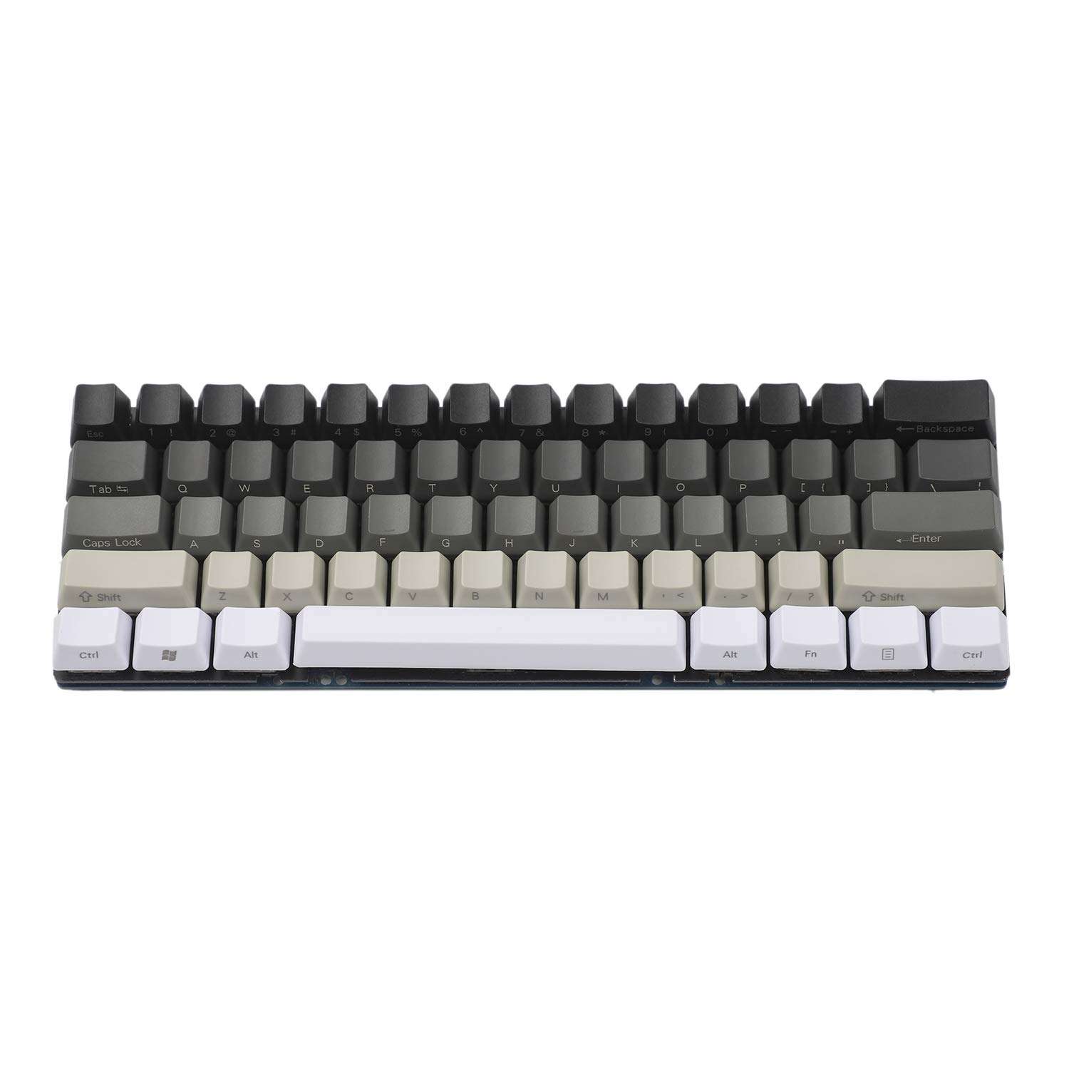 YMDK White Gray Black Mixed 87 61 Side Print Blank Keyset Thick PBT OEM Profile Keycaps for MX TKL Mechanical Keyboard (61 Side Print)(Only Keycap) 2