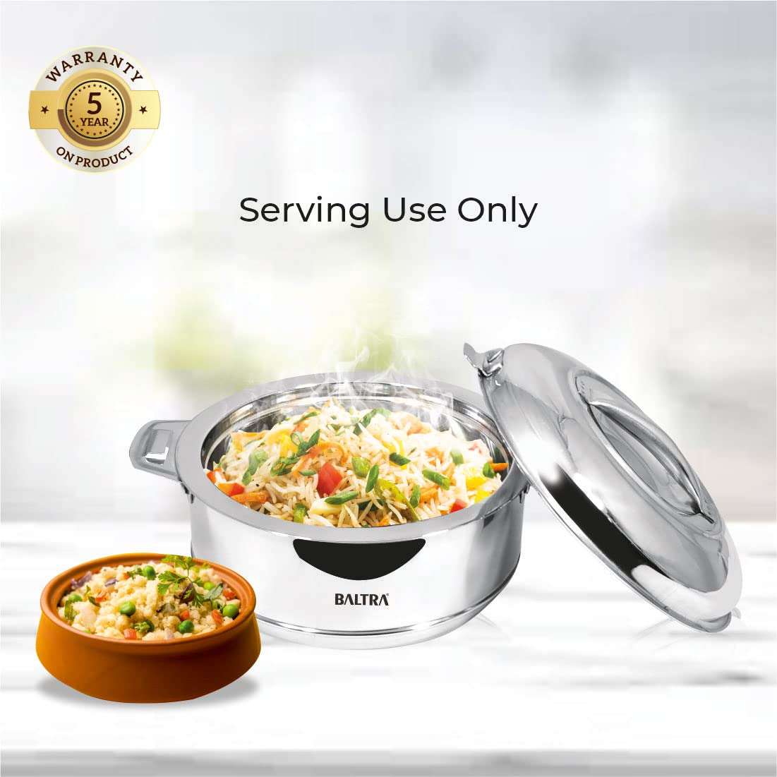 Baltra Royal 5000ml Hot Case Stainless Steel Casserole 5