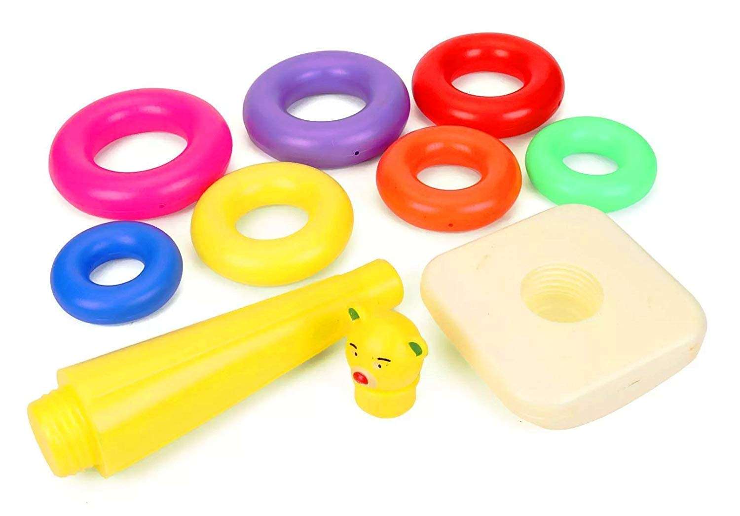 Manshal Stacking Colouring Teddy Rings Educational Teddy Stacking Ring for Baby Kids- 9 Rings 2