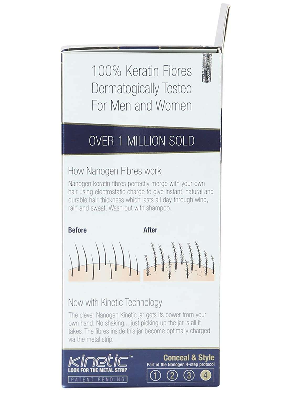 Nanogen Keratin Hair Thickening Fibers (30 gm, Black, 3) 3