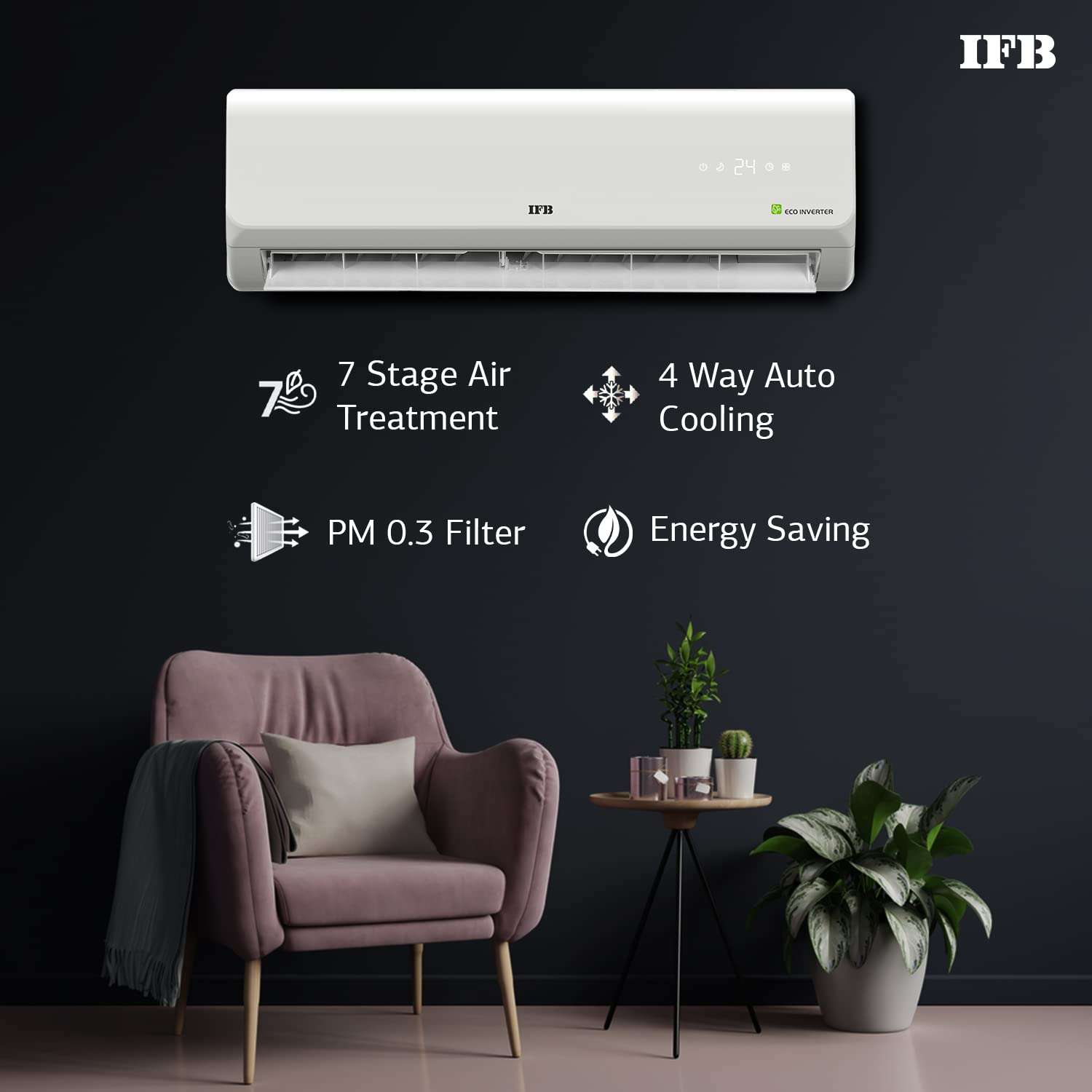IFB 1.0 Ton 2 Star Gold Series Inverter Split AC (Copper, 2022 Model, CI1322C113G1, White) 4