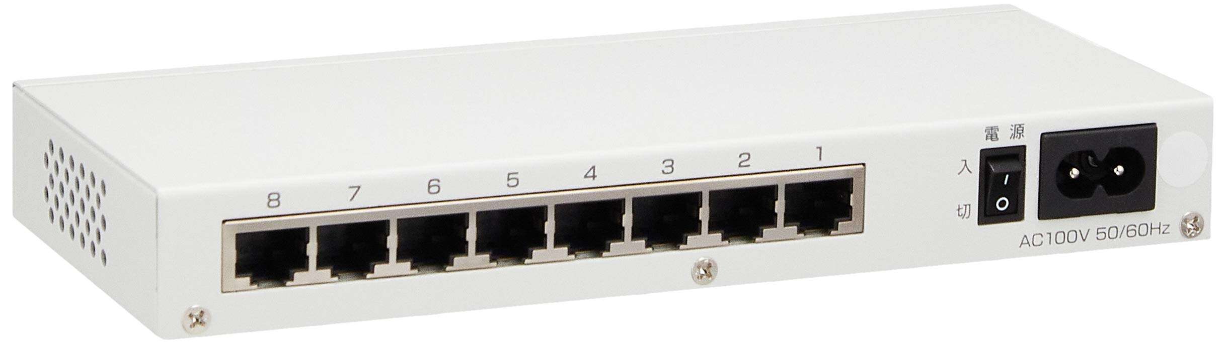 I-O Data ETX-ESH08NCW Switching Hub, 8 Ports, LAN Hub, Supports 10/100 Mbps, Power Saving, Loop Detection Function, 3 Year Warranty 3