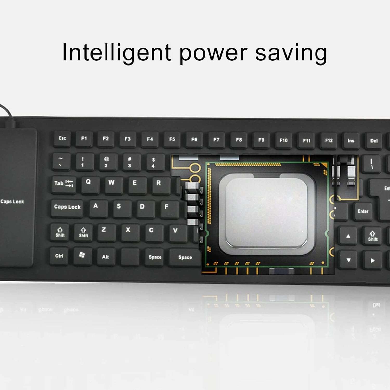 TOKEZO 85 Keys Silicone Keyboard, Foldable Silicone Keyboard Fully Sealed Design Lightweight Portable Silent Soft USB Wired Silicone Keyboard for Desktop Computer PC Laptop 6