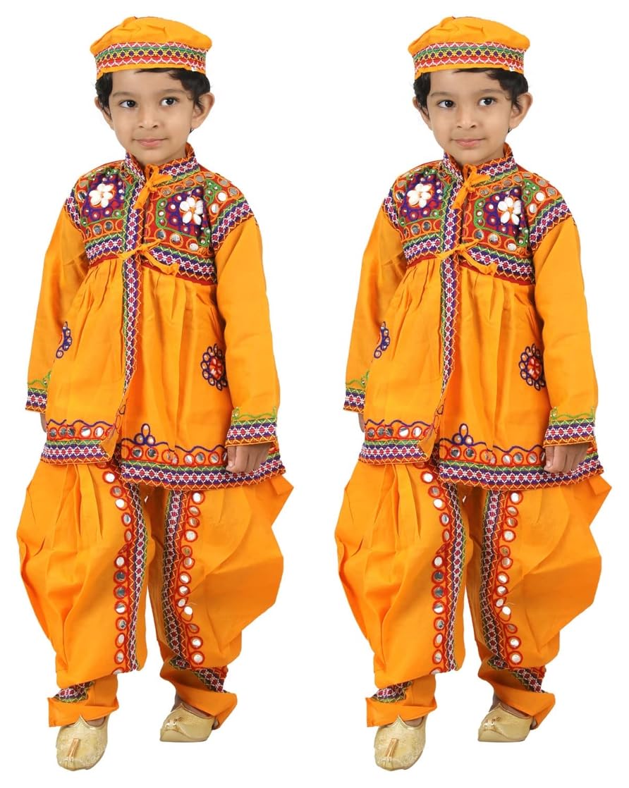 BookMyCostume Gujarat Garba Navratri Indian State Fancy Dress Costume for Boys and Men 6-7 years, Gujarat Garba Navratri Indian State Fancy Dress Costume for Boys and Men 4-5 years