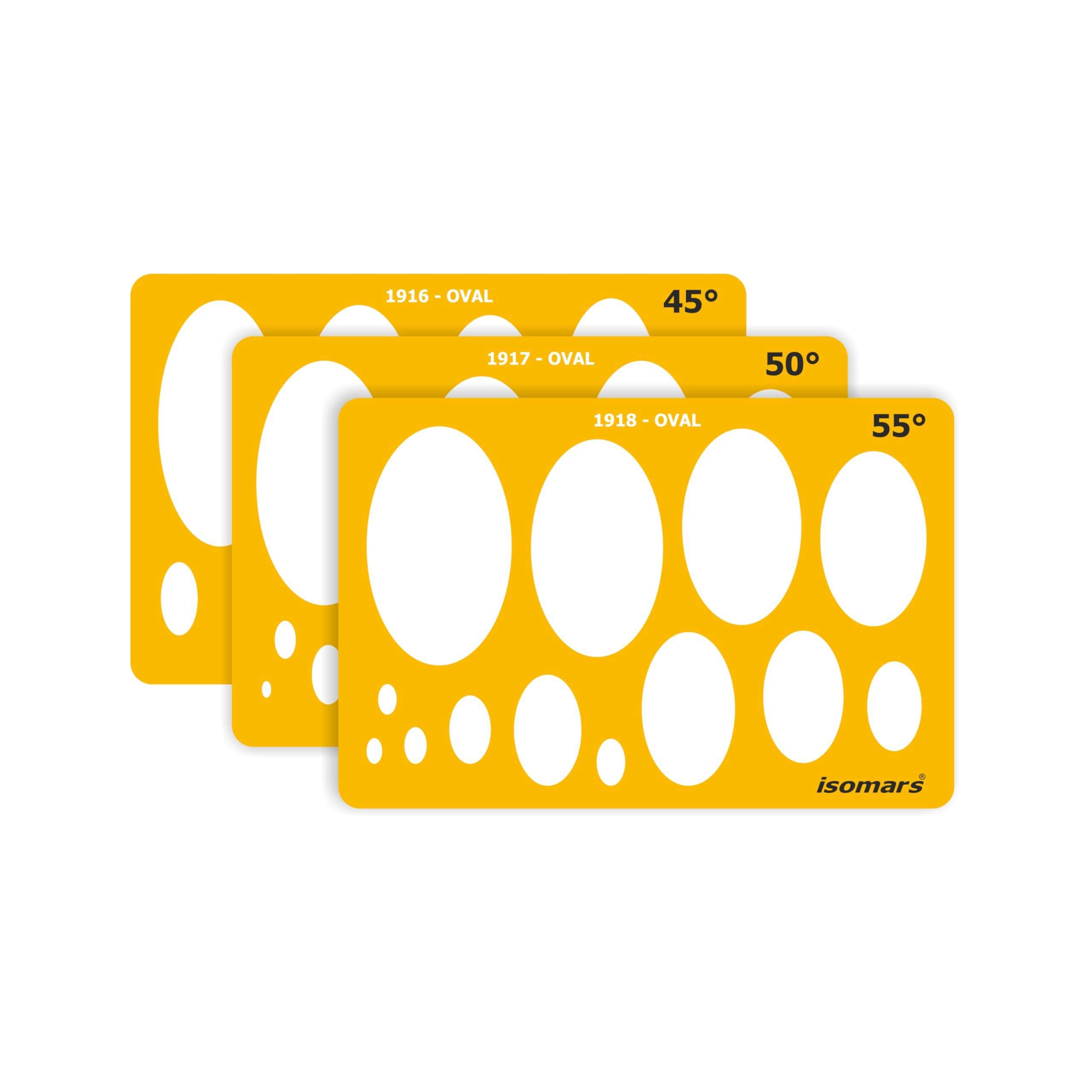Isomars Oval Shapes Template Set – 16-Piece Drawing, Drafting & Designing Stencils for Art, Technical Sketching & Craft Projects 5