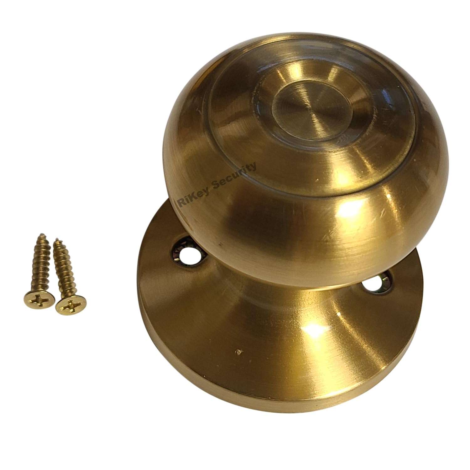 RI-KEY SECURITY - Dummy Door Knob for Interior or Closet Doors No Lock Satin Brass 3