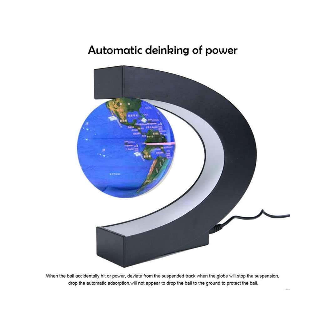 Multi-Color Changing Floating Globe Levitating Globes Lamp Magnetic Levitation Floating World Map Electric Globes for Home/Office Desk Magnet World Globe Desktop Decoration 4