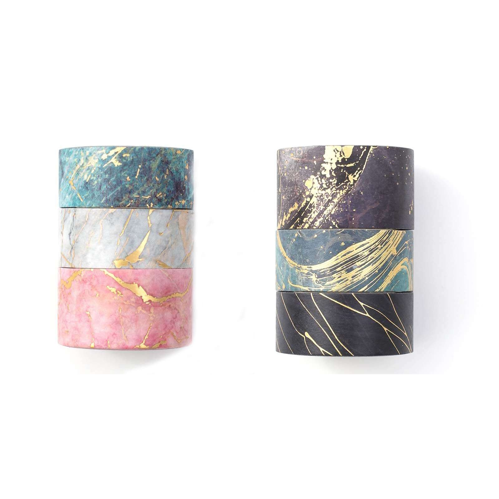 Gold Veins Washi Tape Gorgeous Foil Masking Tape Set Decorative for Arts, DIY Crafts, Journal Supplies, Planners, Scrapbook, Card/Gift Wrapping 1