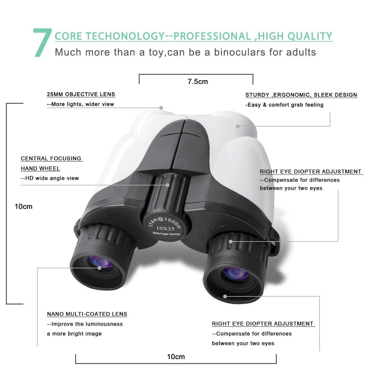 Kids Binoculars,Cobiz 10x25 Outdoor Binoculars for Kids, Folding Spotting Telescope for Bird Watching, Camping and Hunting,Best Christmas Gifts for Boys,Girls 2