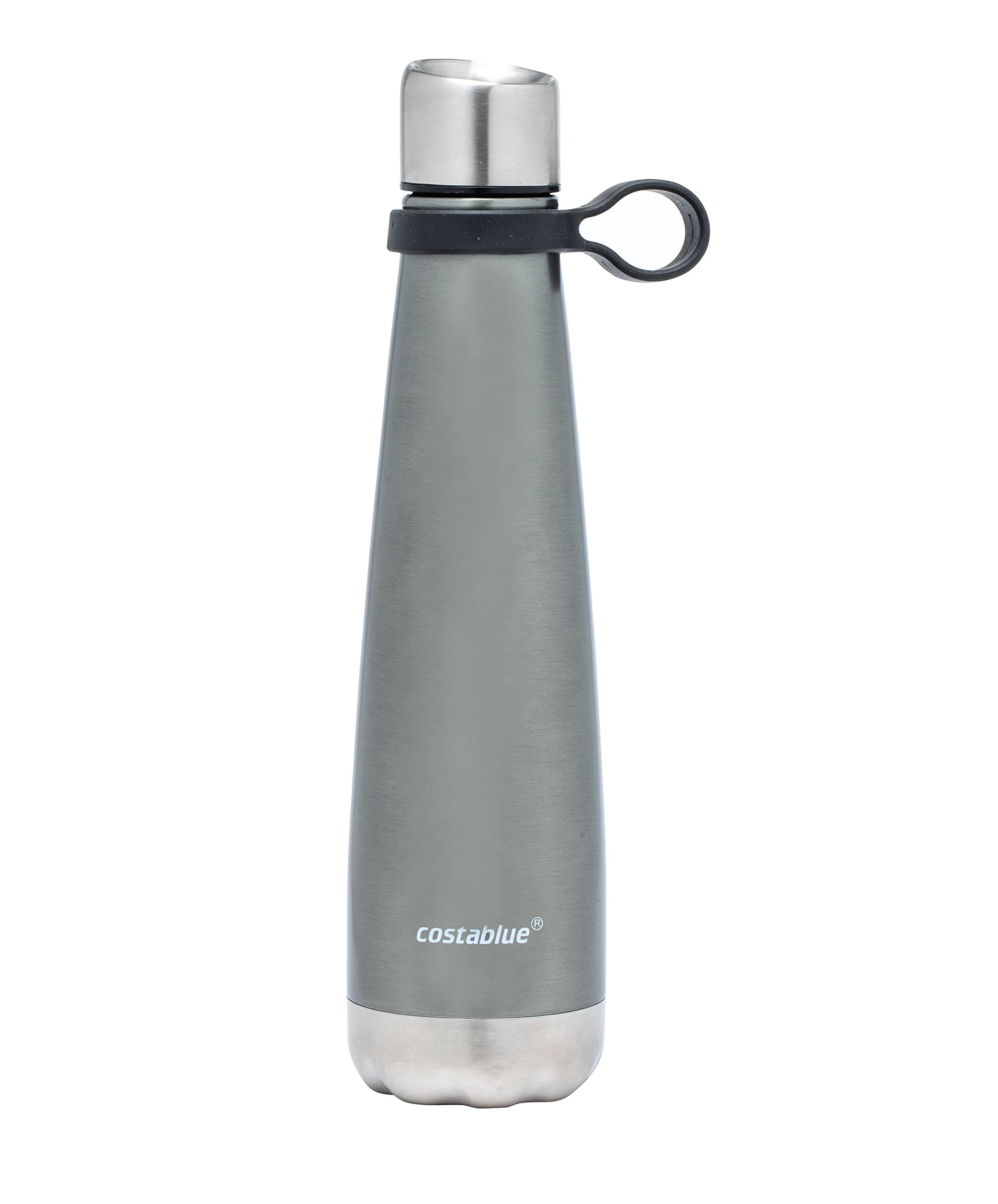 Costablue Insulated Water Bottle - On-The-Go Refillable Stainless Steel Water Bottles For Adults, Reusable Thermos Travel Tumbler With Leak-proof Lid For Hot & Cold Beverages (17 Oz. Silver Shadow) 1