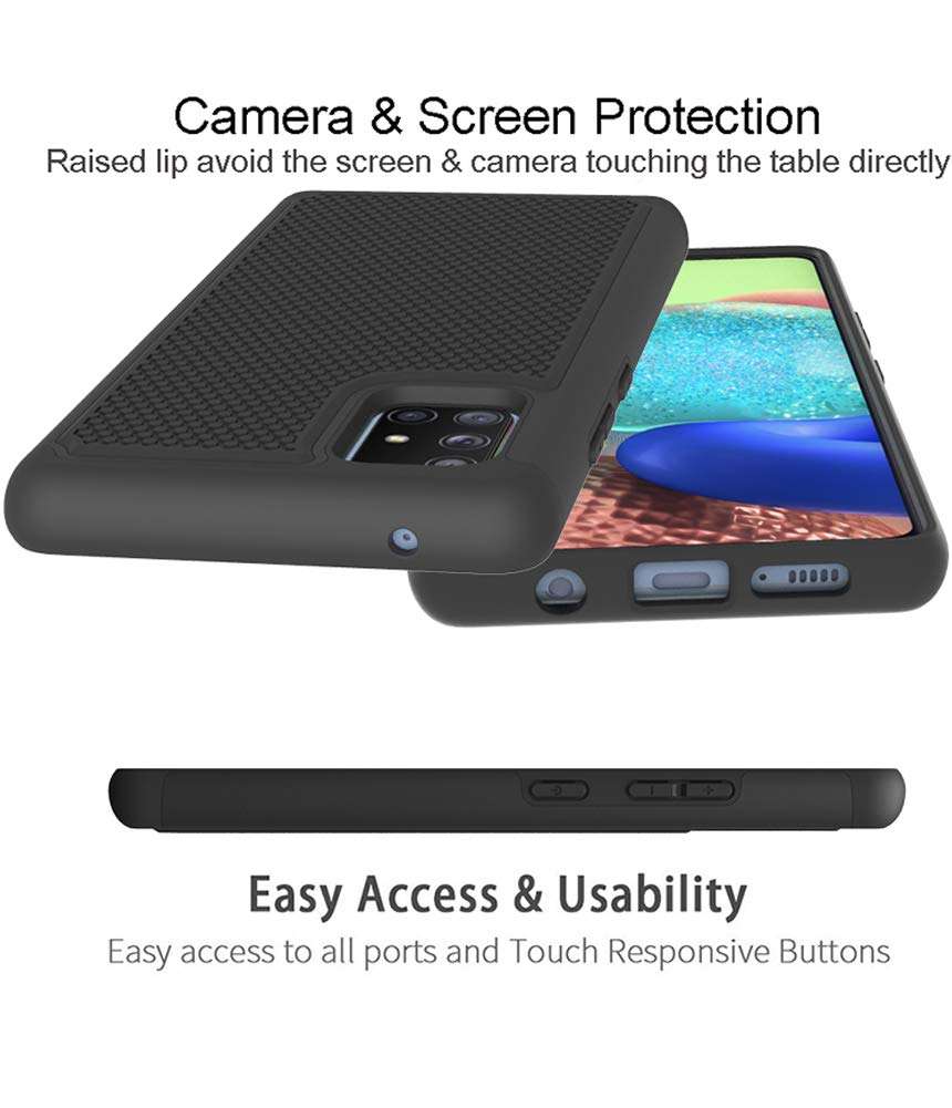 Dahkoiz for Samsung Galaxy A71 5G Case, Dual Layer Drop Protection Cover Protective Phone Case for Samsung Galaxy A71 5G, Black 5