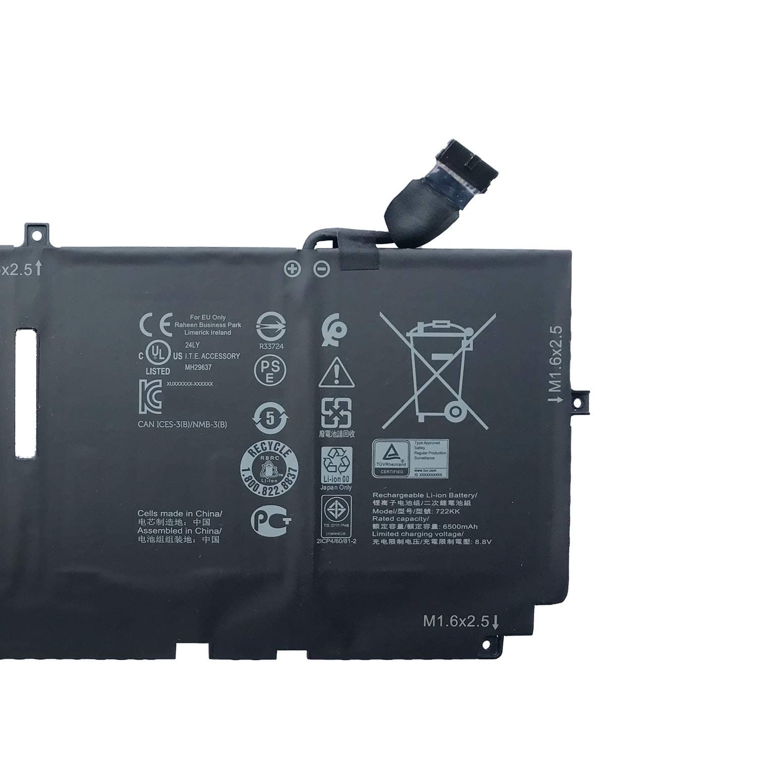 OUWEE 722KK Laptop Battery Compatible with Dell XPS 13 9300 9310 Series Notebook 0WN0N0 WN0N0 02XXFW 2XXFW 7.6V 52Wh 6800mAh 3