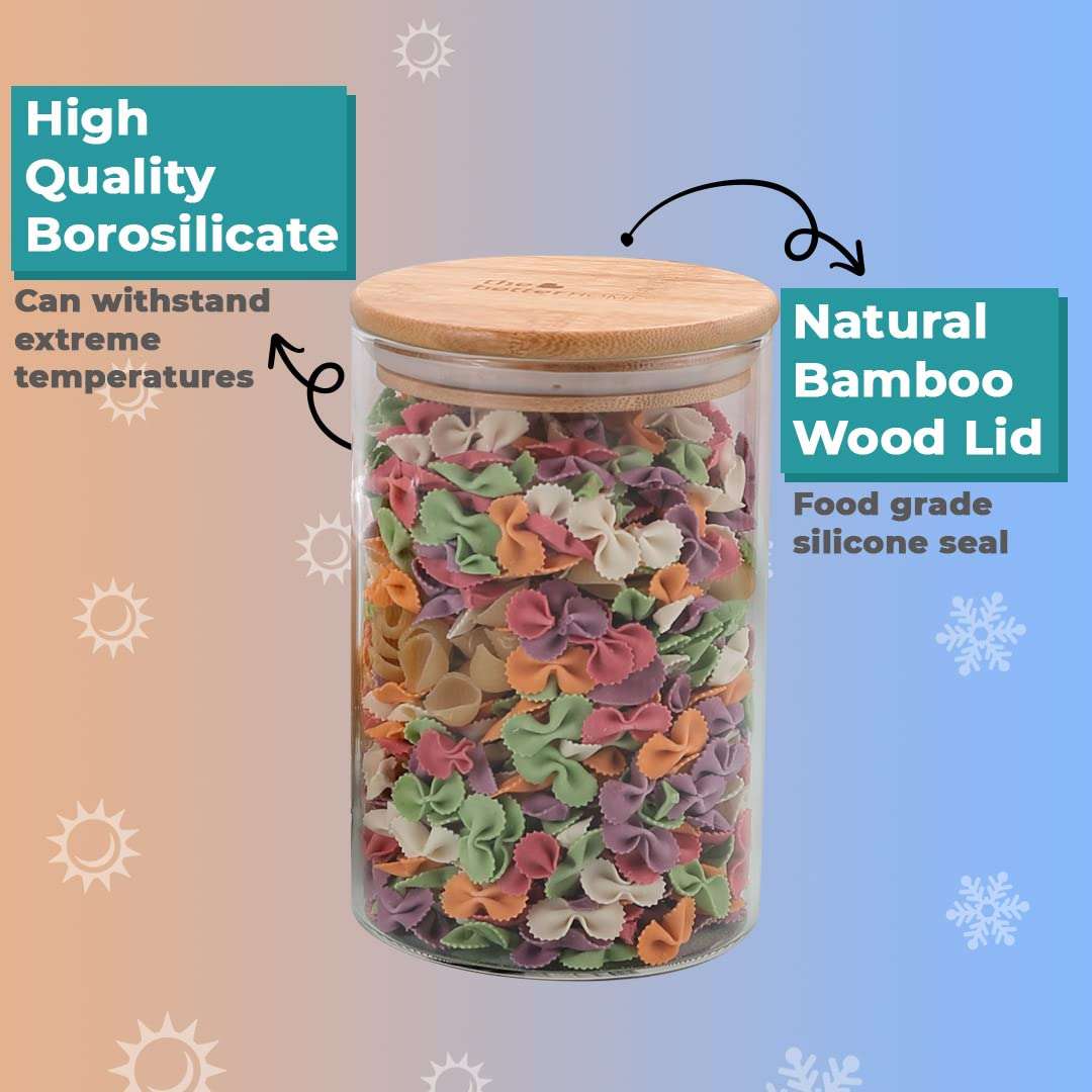 The Better Home Borosilicate Glass Jar for Kitchen Storage 1000ml | Kitchen Container Set and Storage Box , Glass Containers with Lid | Air Tight Containers for Kitchen Storage (Pack of 2) 5