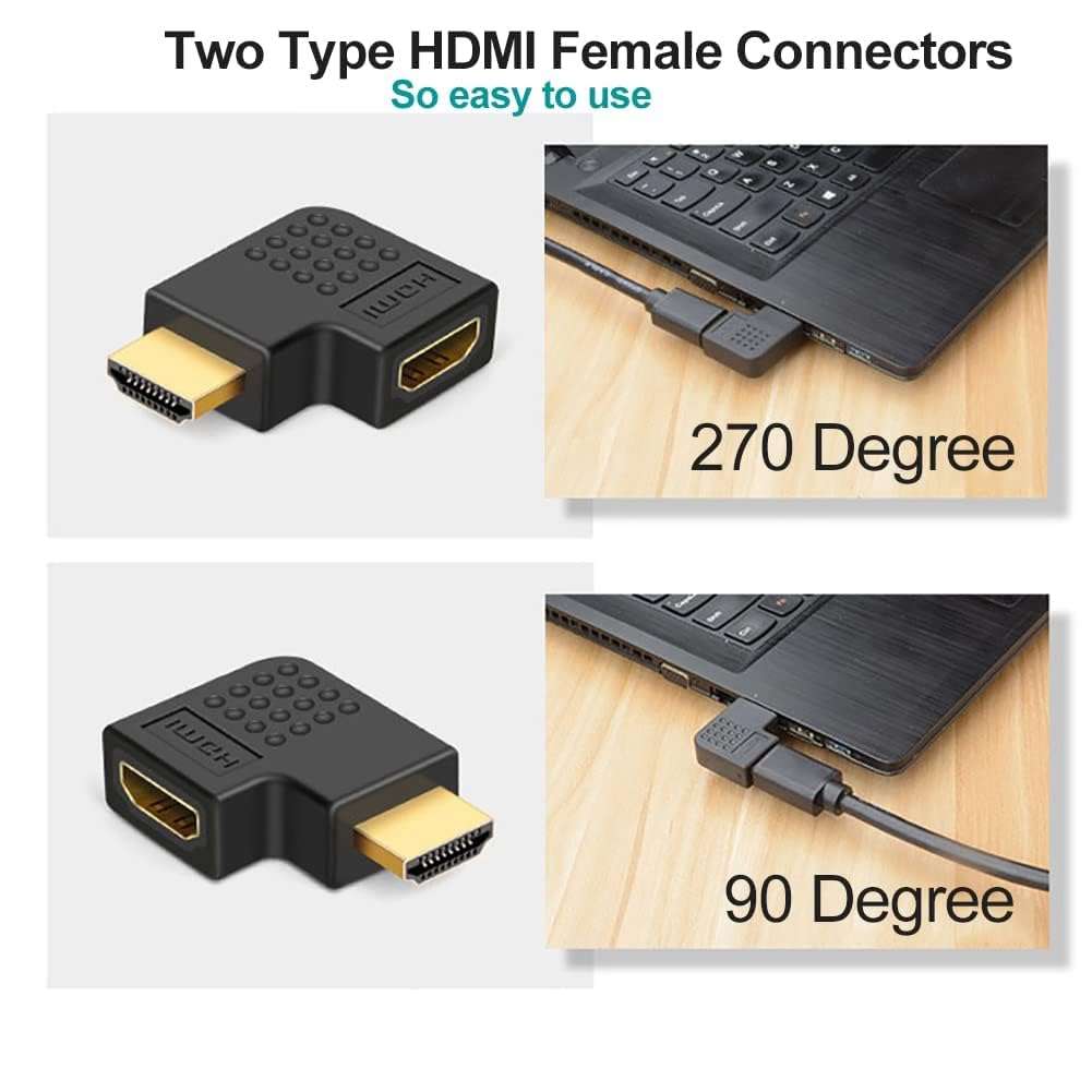 Prolet Right Angle 4K HDMI Extender Adapter Male to HDMI Female L Shape 6