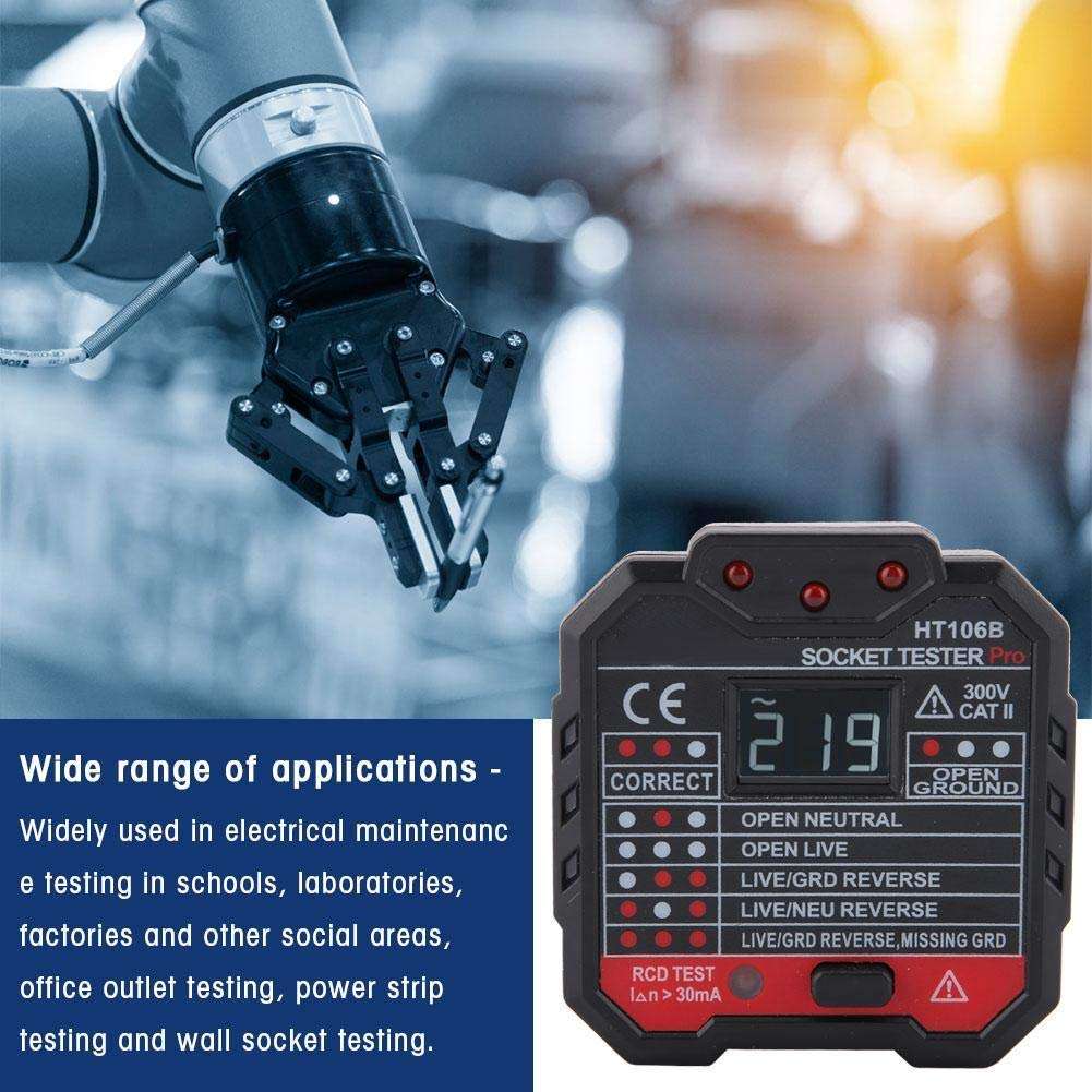 GZLMMY US Socket Tester GFCI Outlet Tester Automatic Electric Circuit Polarity Phase Voltage Detector Wall Plug Breaker Finder RCD Test (US Plug) 6