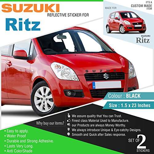 CarMetics Black Suzuki Sticker for Maruti Ritz (Set of 2) 2