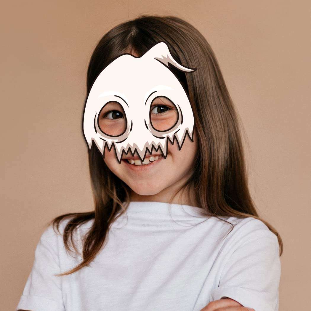 Festiko® Halloween Theme Eye Masks (48 Pcs), Halloween Theme Party Supplies, Return Gifts for Kids, Halloween Theme Party Items,Ghost Eye Masks for Kids 6