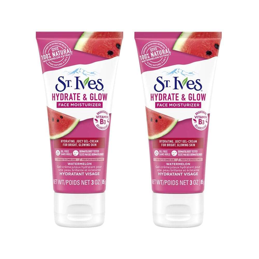 St. Ives Hydrate & Glow Face Moisturizer Watermelon, 3oz (Pack of 2) 1