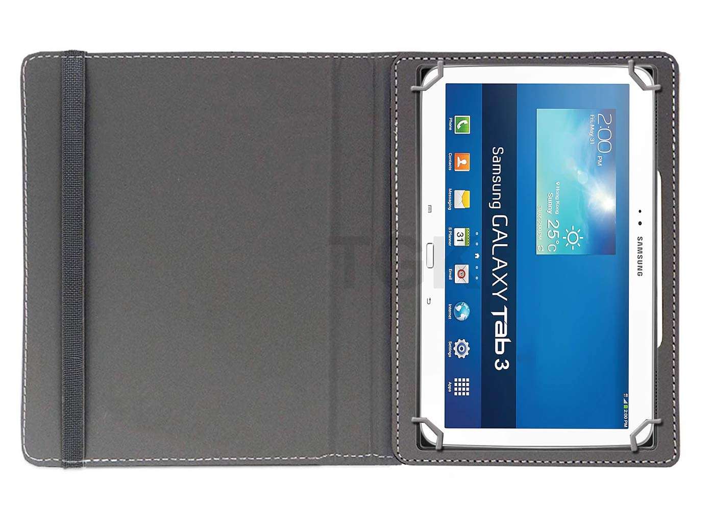 TGK Rotating Cover for Samsung Galaxy Tab 3 10.1 P5220 (Black) Universal 360 Degree Leather Rotary Swivel Stand Case 4