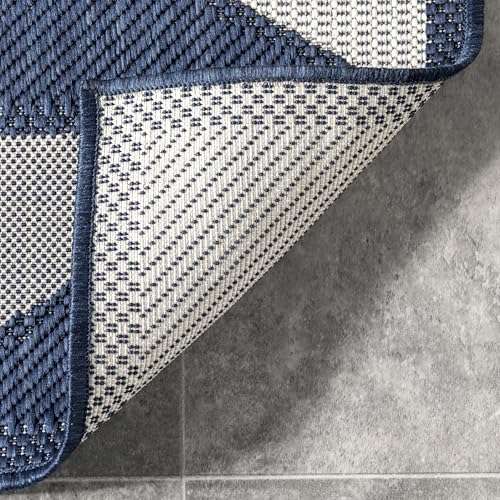 nuLOOM 4' x 6' Outdoor Performance Area Rug, Stain Resistant, Weather Resistant, High Traffic, Patio, Balcony, Outside, Marin Brown 3