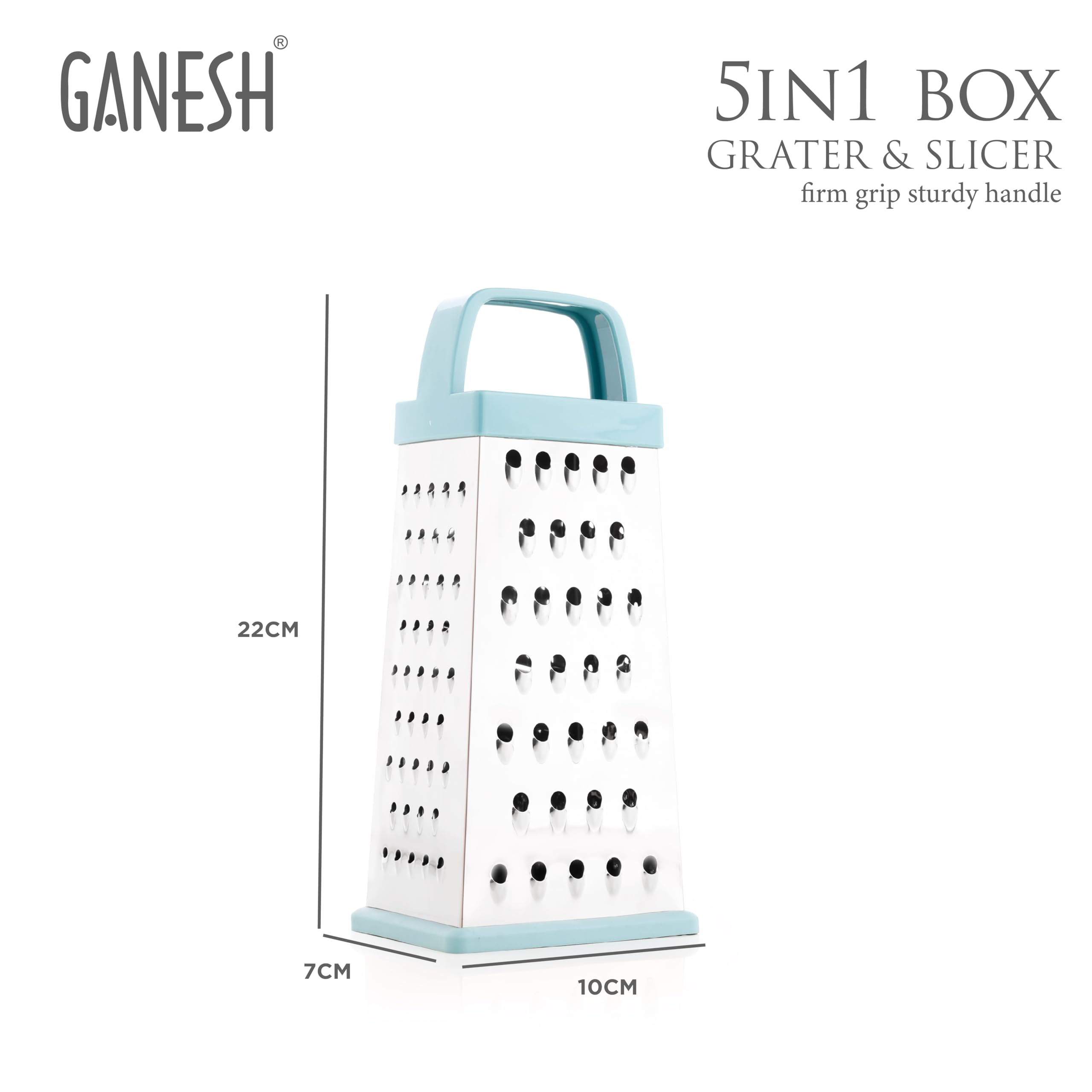 Ganesh Vegetable Grater & Slicer|Stainless Steel 5 in 1 Kitchen Chopper| Grater for Cheese|Vegetables|Ginger (Silver) 3
