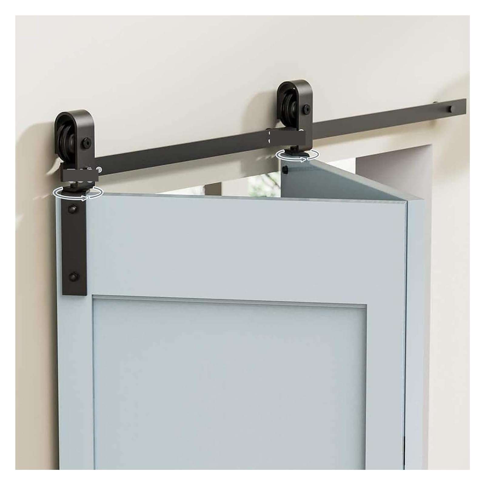 3-10FT Bi-Folding Sliding Barn Door Hardware Kit, Heavy Duty Roller Track Kit for 4/2 Doors Side Mounted - Sliding Door Kit(5FT 4doors) 1