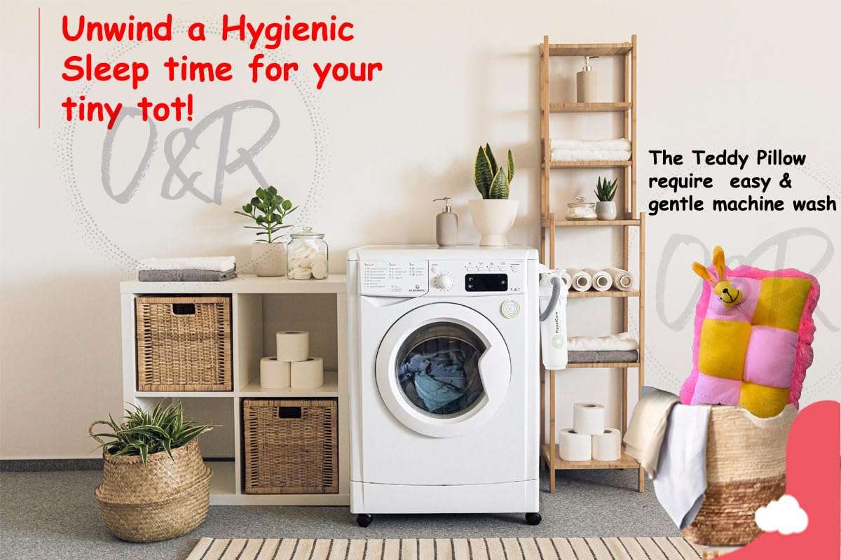 O&R® New Born Baby Multi Colour Pillow Teddy Stuffed Toy Plushies Toy Cushion Teddy Bear Baby Soft Toy Pillow (38 cm) 4