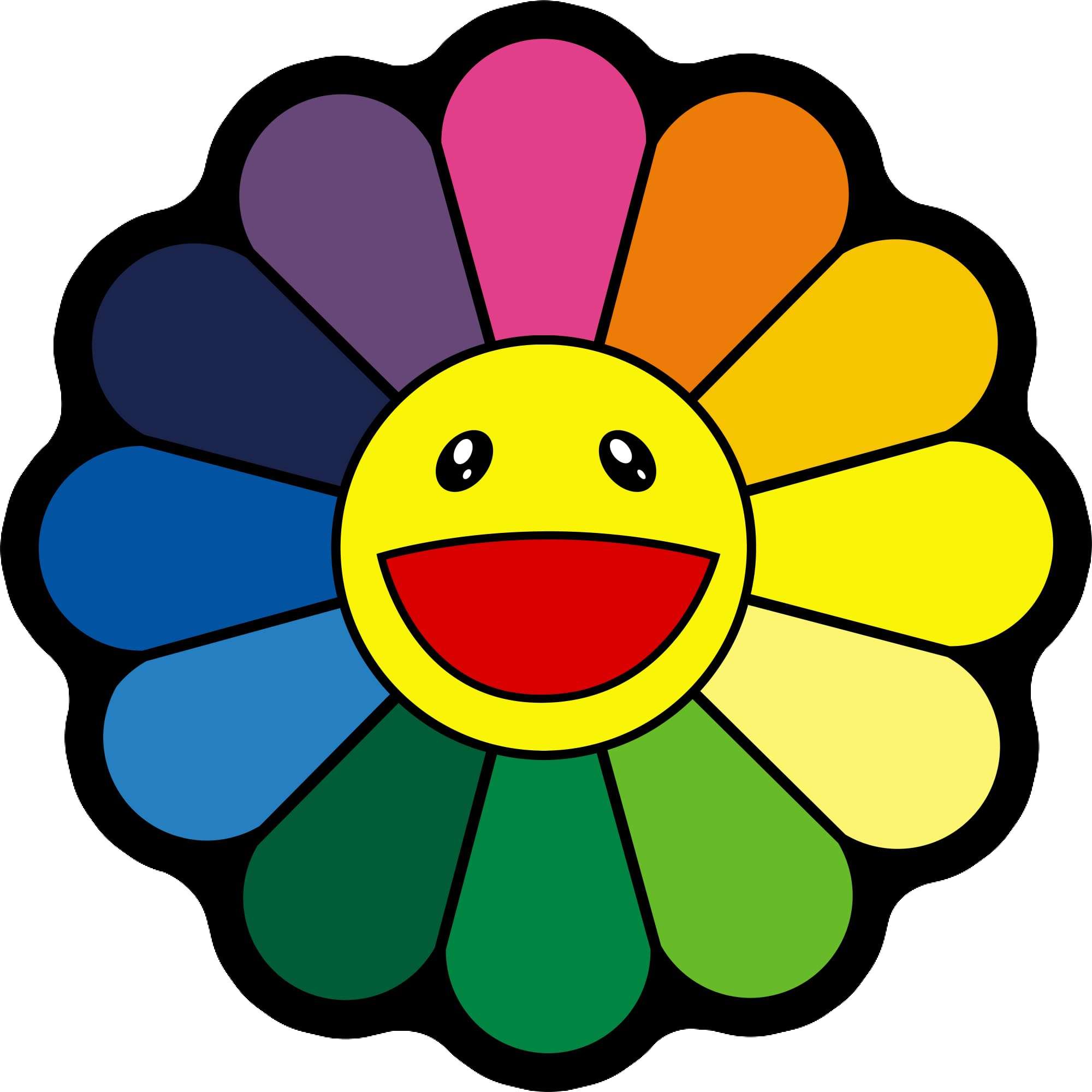 Takashi Murakami Sunflower Area Rug Colourful Special-Shaped Sunflower Floor Mat Modern Non-Slip Home Decor Carpet for Living Dining Room Bedroom 5Ft 4