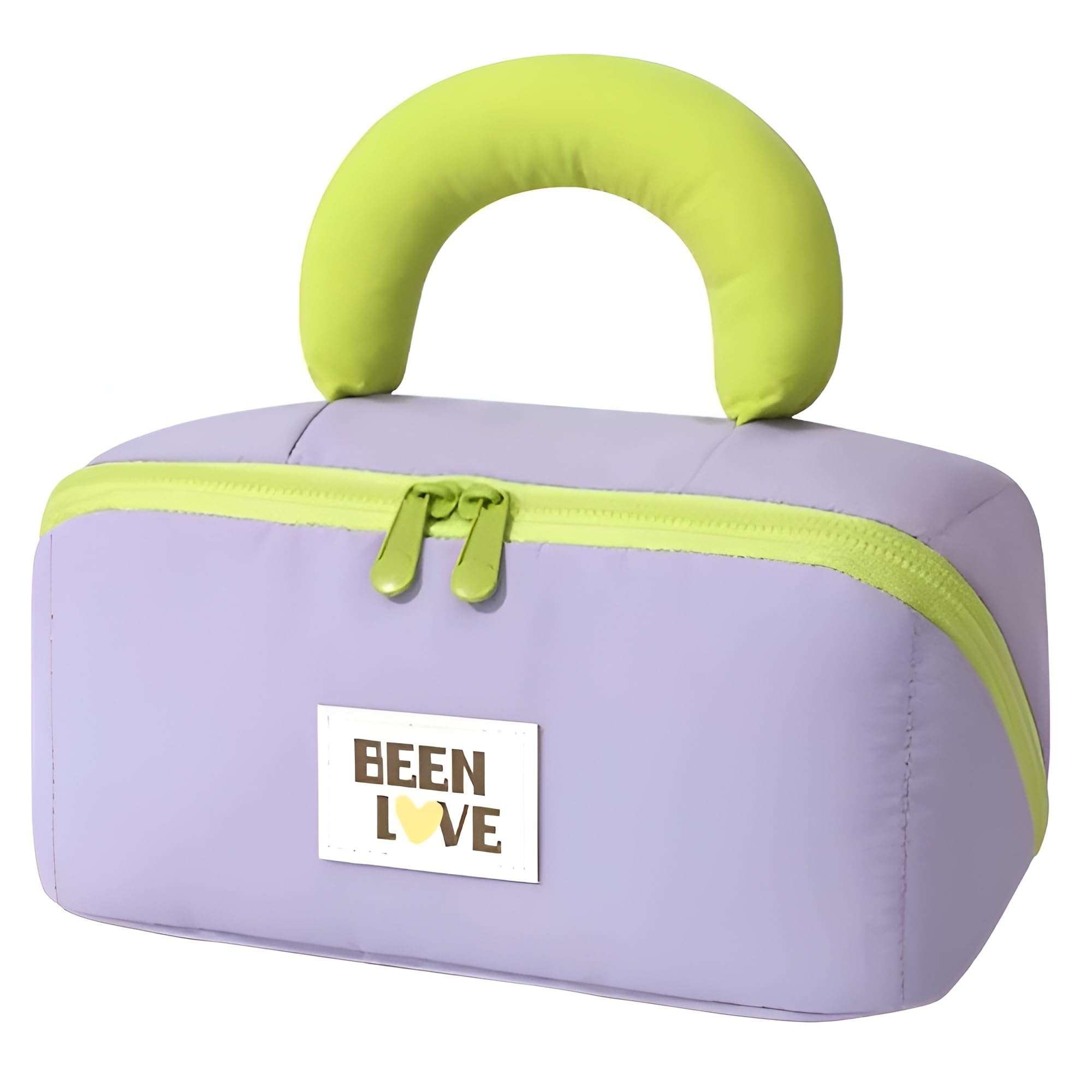 Travel Makeup Bag for Women | Portable Cosmetic Organizer with Handle & Zipper | Waterproof Toiletry Pouch for Makeup Brushes, Skincare & Accessories (Cross Open Bag, Purple) 1