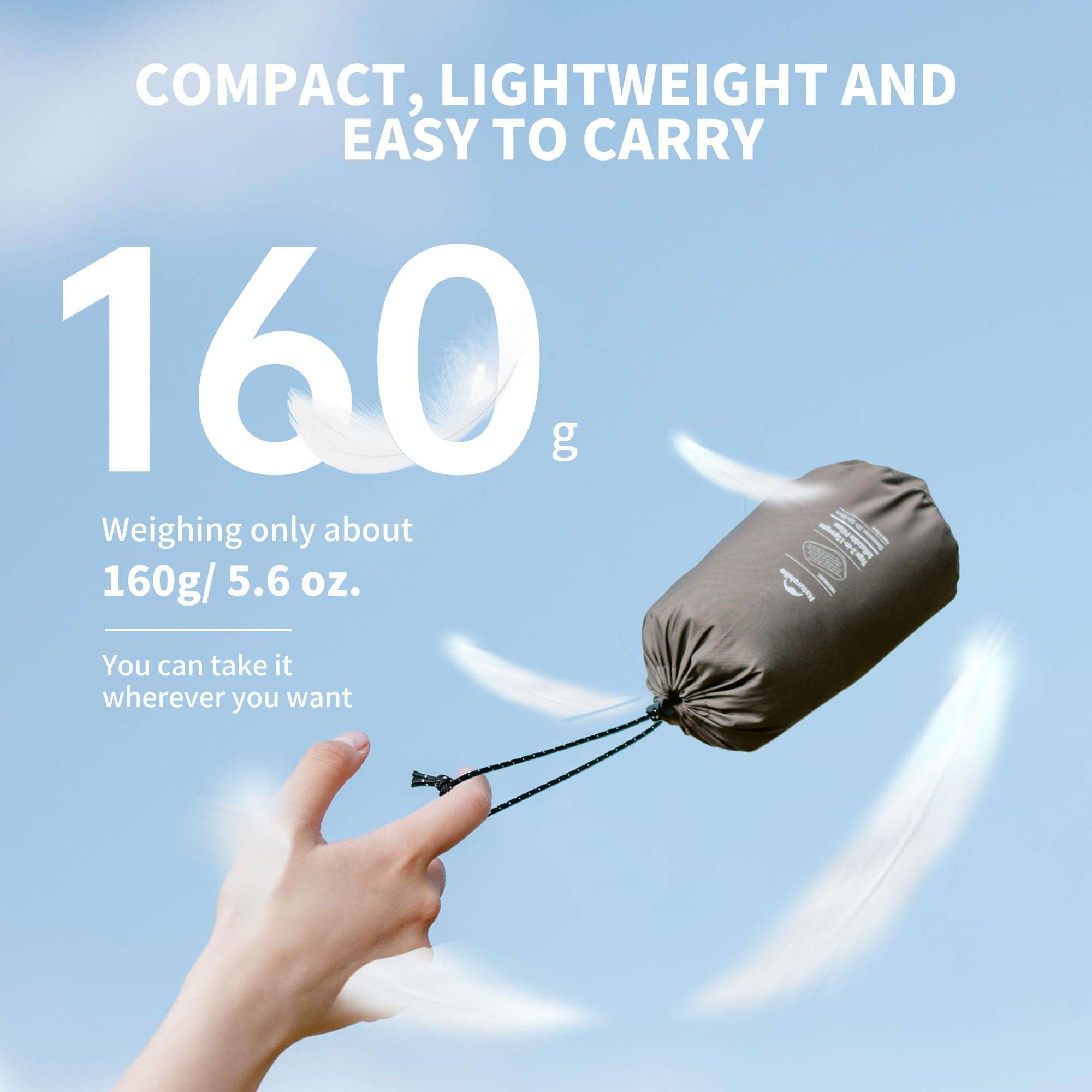 Naturehike 5.7oz Ultralight Inflatable Foam Bed Pillow, Adjustable Firmness Ergonomic Easy-Clean Camping Pillows for Travel, Hiking, Backpacking, Home 4