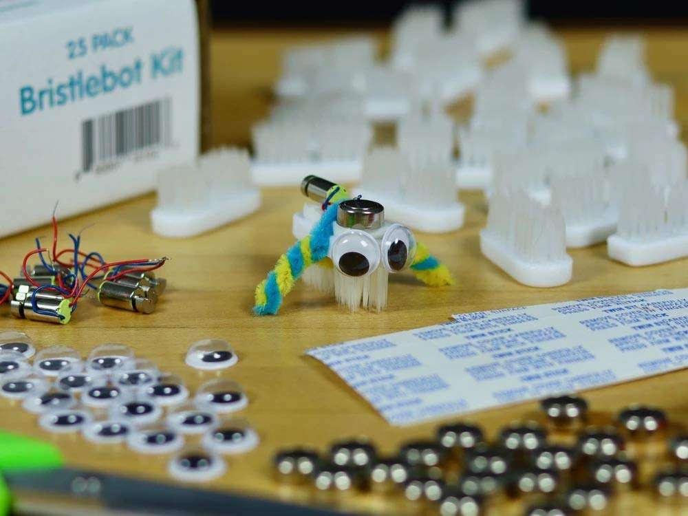 Brown Dog Gadgets - BRISTLEBOT KIT - 25 Pack - Educational STEM Building Kits for Kids 4