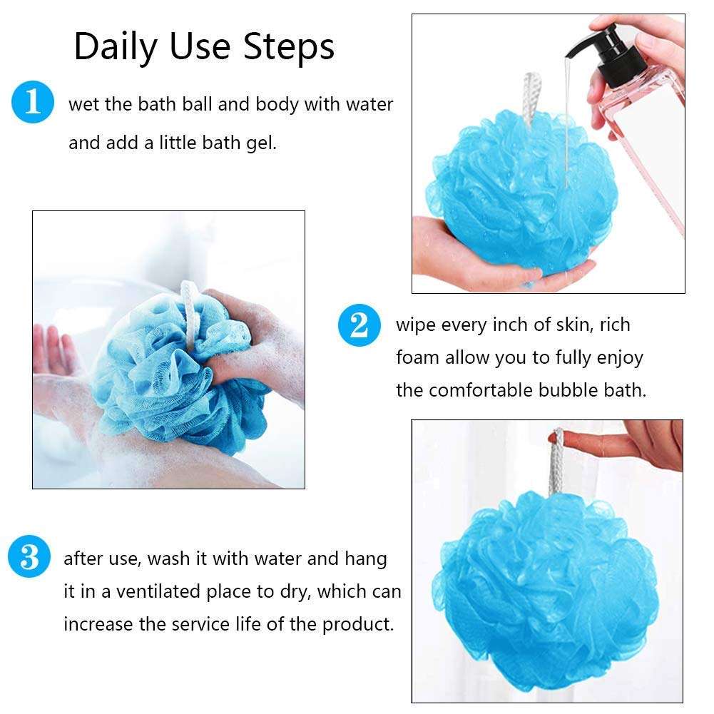 BoldnYoung Bath Shower Soft Loofah Sponge, Multicolour (Pack of 6) 3