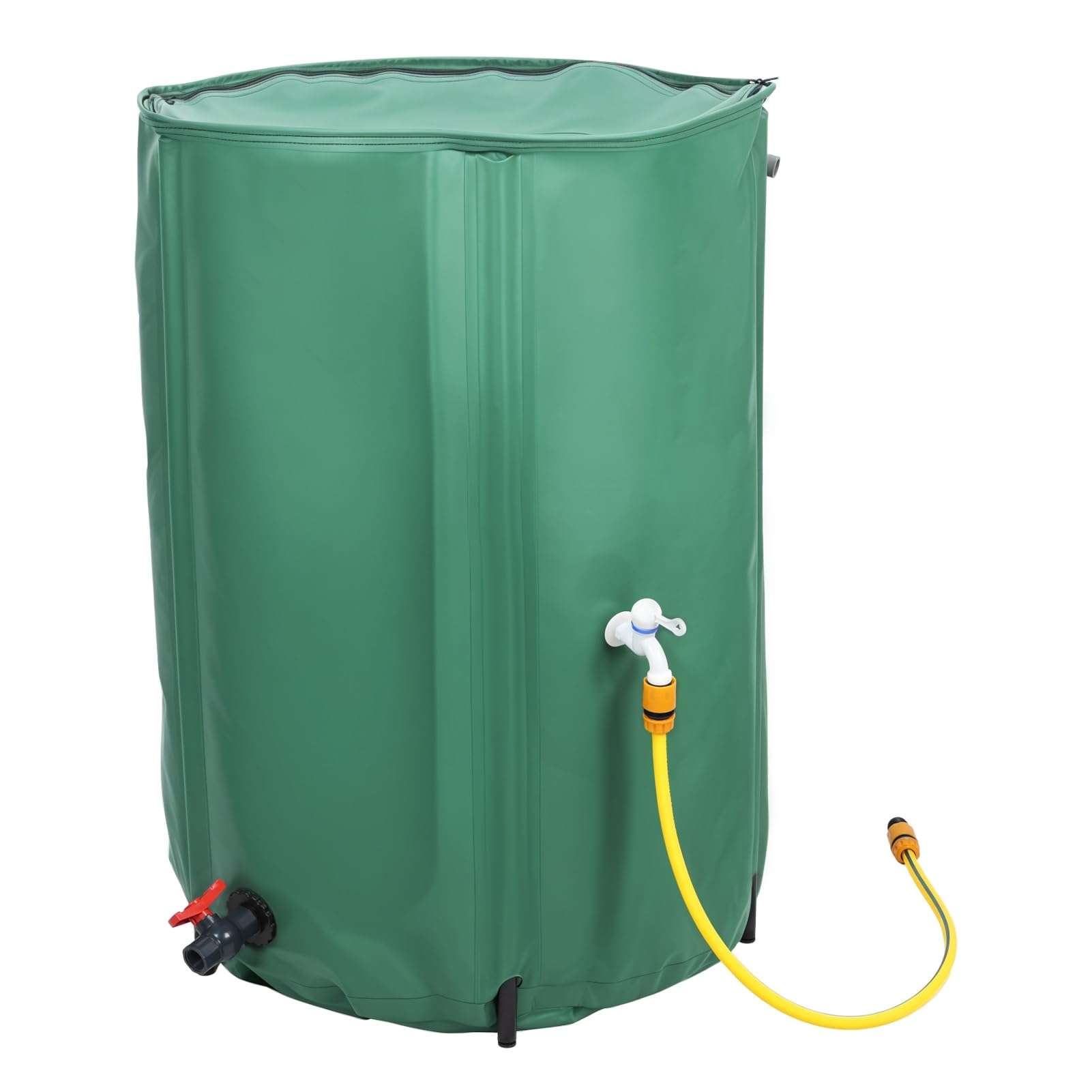100 Gallon Collapsible Rain Barrel, Foldable Water Storage Tank with Leak-Proof, Dual Spigots, Mesh Top, Water Catcher Container for Gardens Lawns, Rain Barrel Water Collection System 100 Gallon 1