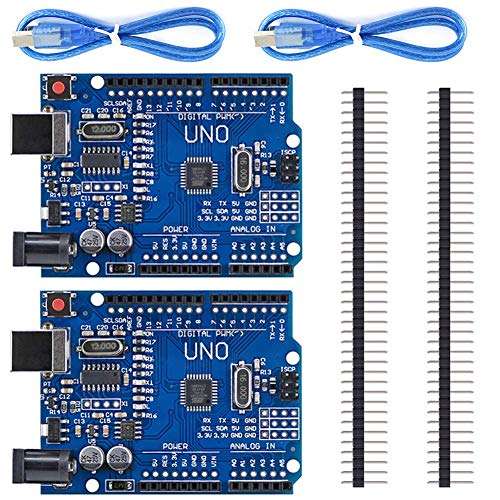REES52 UNO R3 ATmega328P CH340 Development Board Compatible Arduino UNO R3 Arduino IDE Develope Kit Microcontroller with USB Cable Straight Pin Header 2.54mm Pitch Robot Parts 1