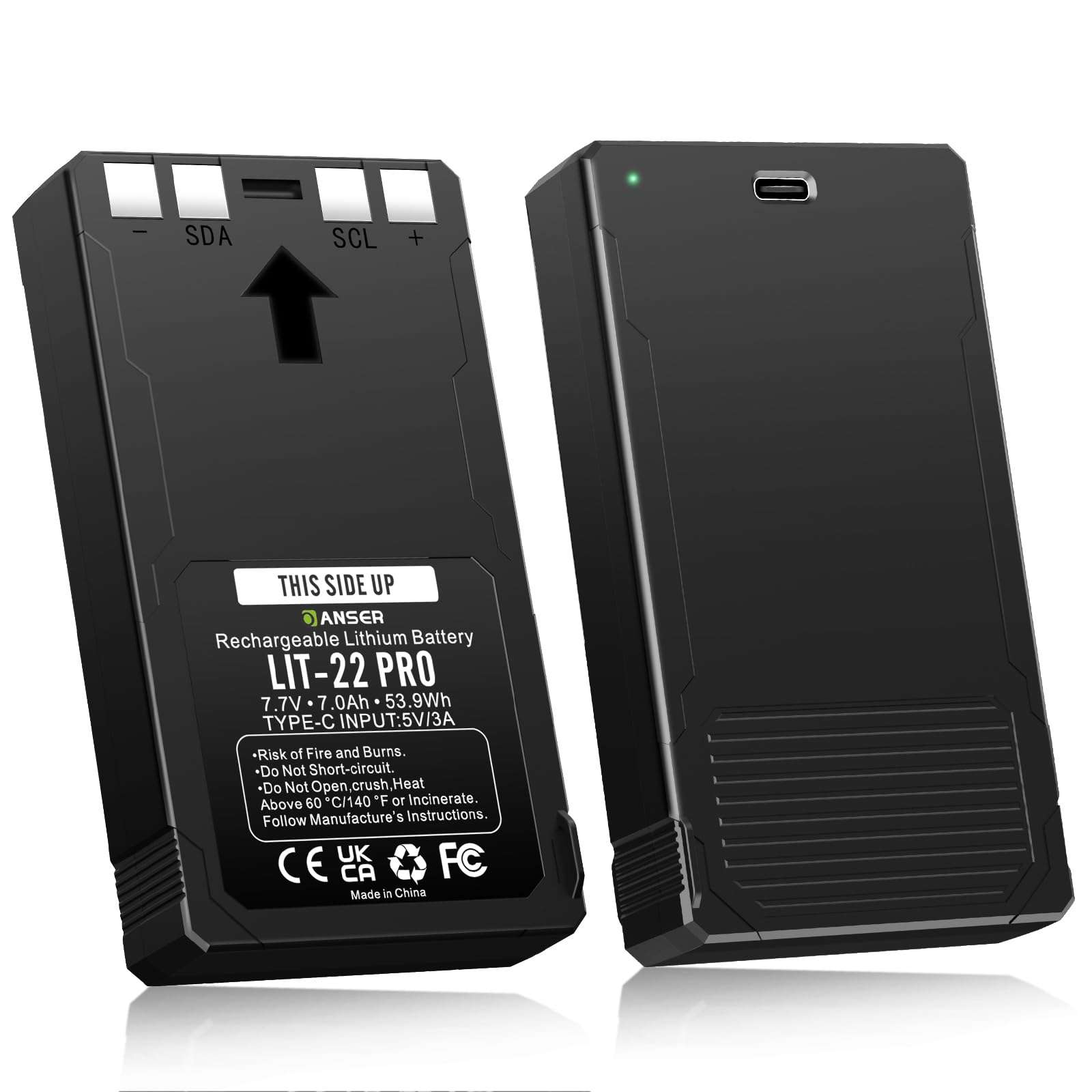 OANSER LIT-22 Rechargeable Lithium Battery 2 Pack, 7000mAh LIT-22 Hunting Trail Camera Replacent Battery for Spypoint Cellular M,Dark,S-Dark,S,G-36,Flex-M/G-36/Plus with Type-C 1