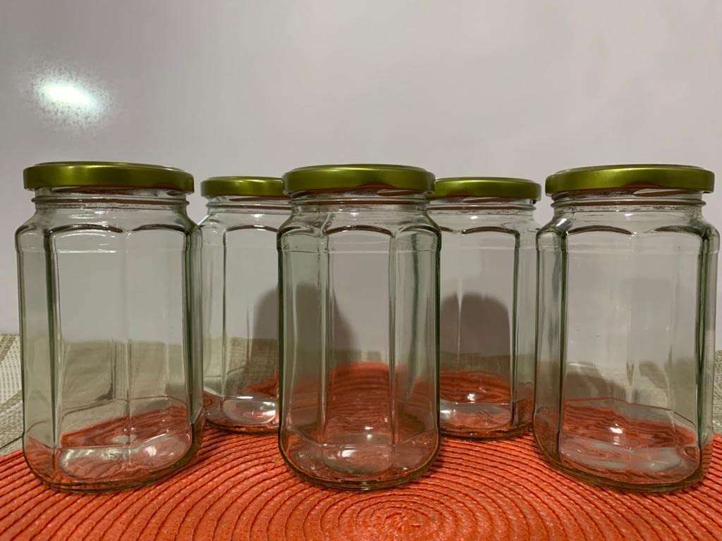 EVOQIS Jar/ Glass Jar & Container with Air Tight Lid for Kitchen /Jar Set for Dried Storage Jar Honey Spices Pickles Dry Fruits Jams/ Visible Glass Jar for Kitchen Storage/Office (250 ML, Pack of 4) 1