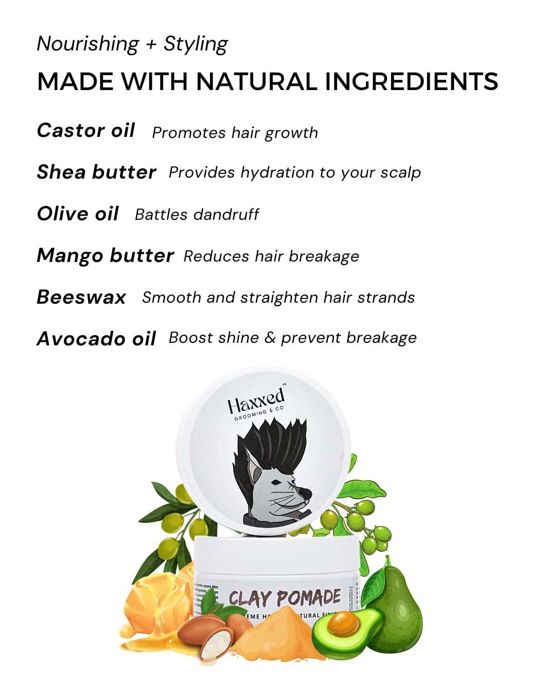 Haxxed Extreme hold Clay Pomade | Made with all natural ingredients | Oil based clay | 36hrs hold | Preservative free | All day long hold (100gms)… 5