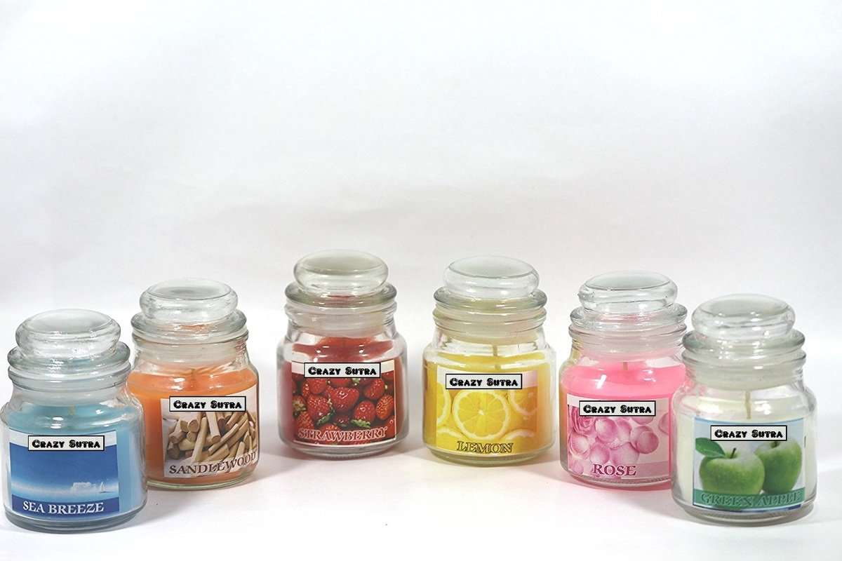 Crazy Sutra Set of 3 Highly Fragranced Jar Candles, 2.65 Oz Wax Each, Sandalwood + Sea Breeze + Sea Breeze 3