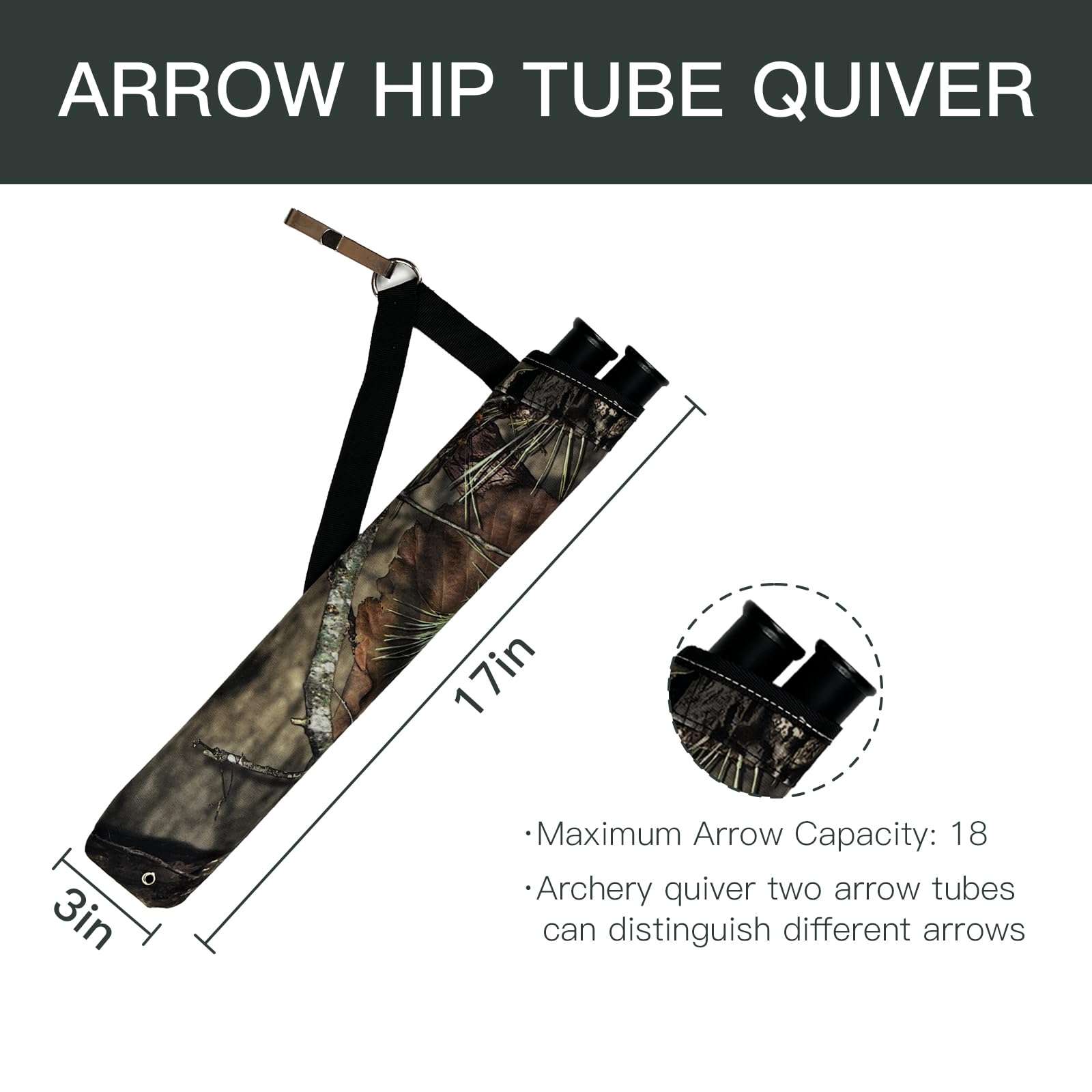 JIALUCONG Camouflage Arrow Tube - Camo Arrow Quiver for Bow Hunting - Quiver Leg - Quiver Quiver with Belt - Arrows for Compound Recurve Bow Quiver for Hunting Target Practicing Youth and Adults 3