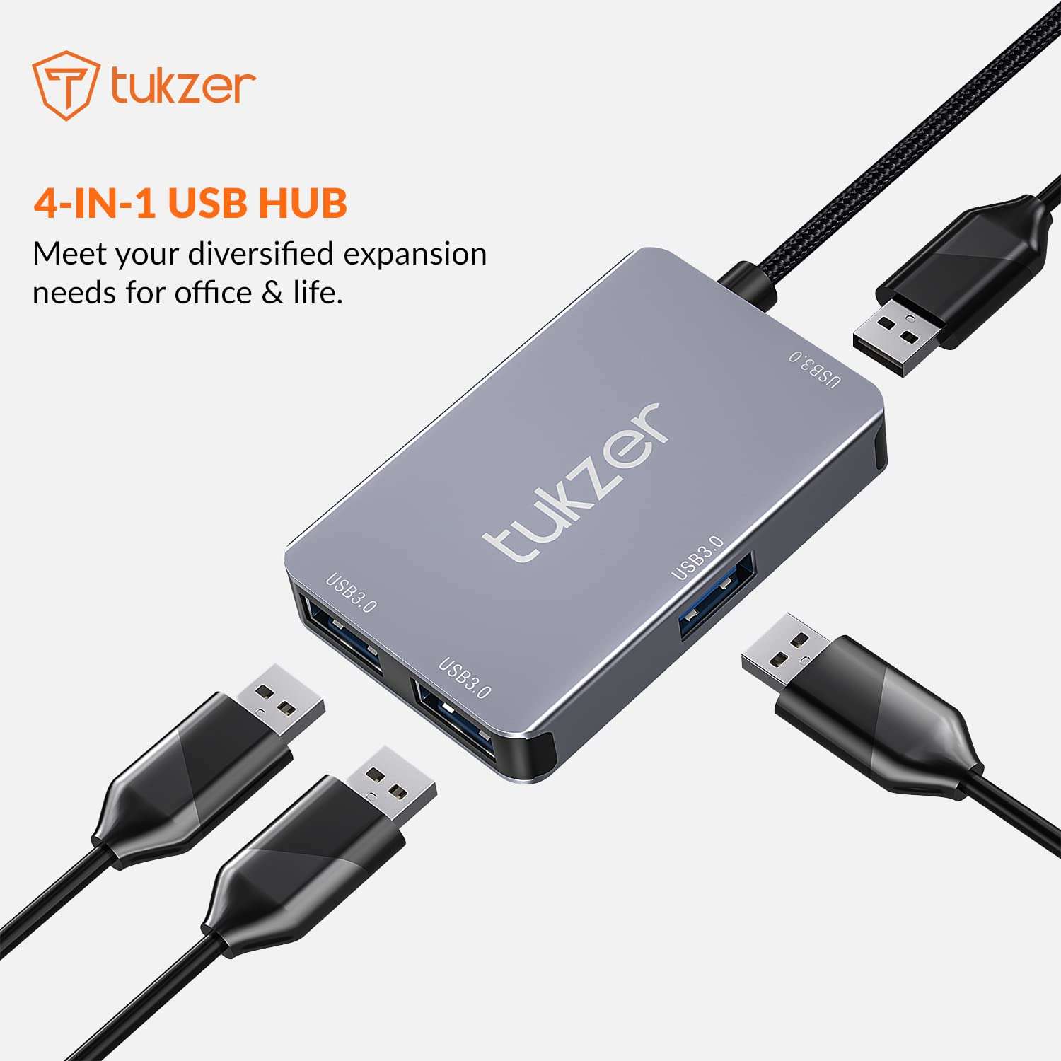 Tukzer 4-in-1 USB 3.0 HUB, Type C to USB A HUB Splitter Extender & Gel Mouse Pad Wrist Rest Memory-Foam Ergonomic Mousepad| Cushion Wrist Support & Pain Relief 4