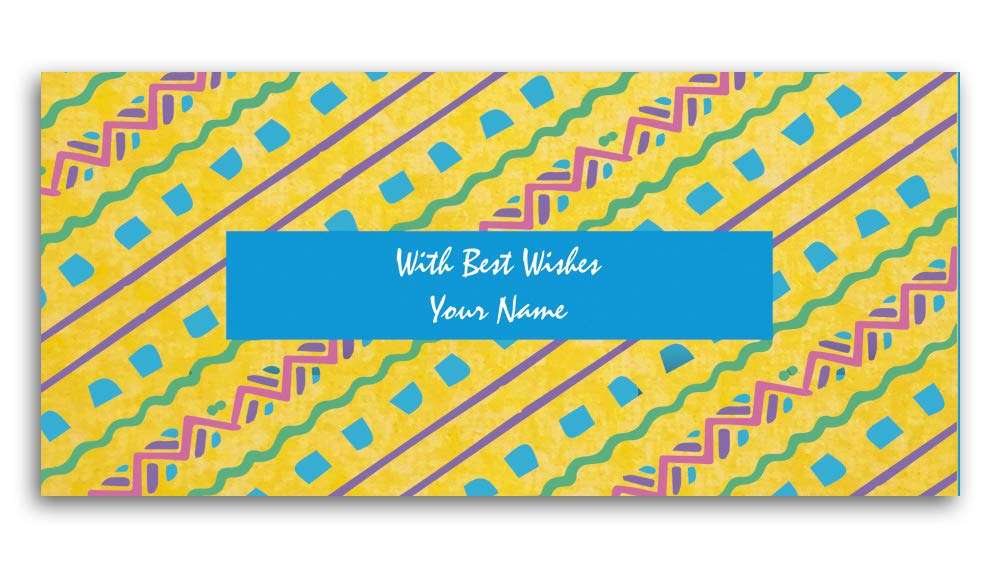 Brown Cloud Customised Shagun/Money/Gift Envelope/Cover/Lifafa for Gift/Festival Digitally Printed on Water Colour Effect Paper with Personalized Text Message/Name (SE WC Yellow BC 02) (Pack of 10) 3