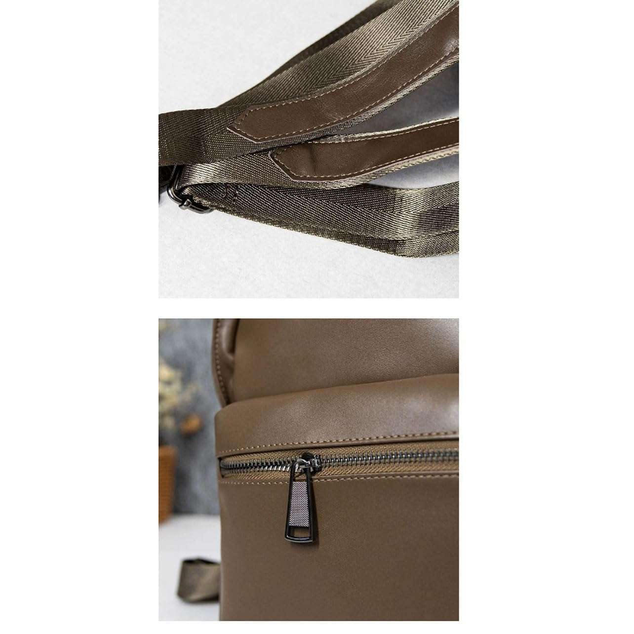 CambOs Business Laptop Bags Women's Fashion Backpacks Genuine Leather Casual Daypack Handbags Travel Bags (Color : Brown, Size : Medium) 5