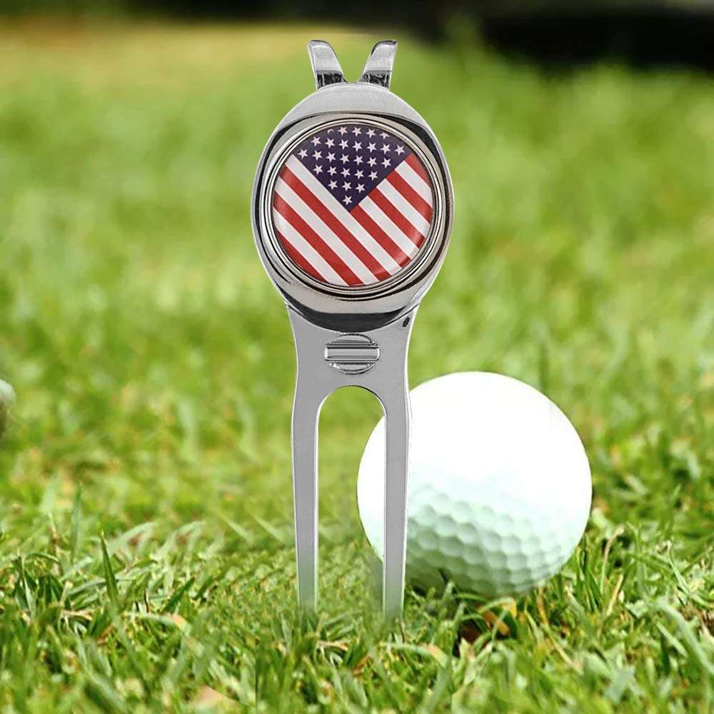 CHIVENIDO Golf Divot Repair Tool, Premium Metal Golf Ball Maker Magnetic Golf Divot Tool (1) 5